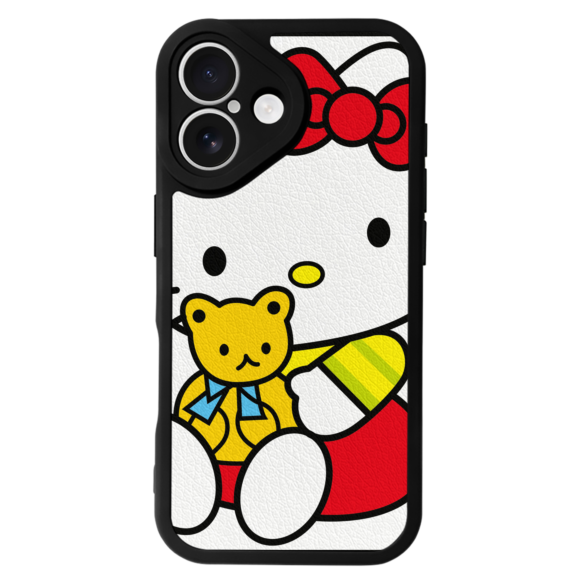 （画像用） Hello Kitty ハローキティ 【iPhone 16シリーズ対応】シリコンスマホケース（レザー調） 材質：シリコン